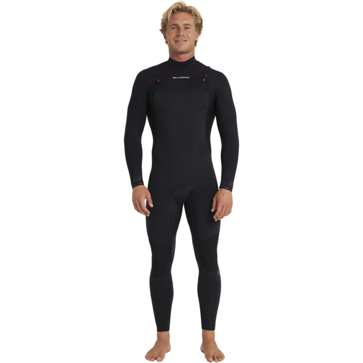2026 Billabong Mens Revolution Natural 4/3mm Chest Zip Wetsuit 24AW193512 - Black Red